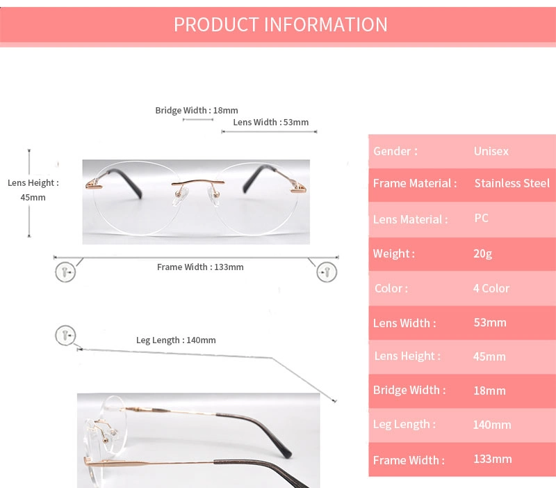 Anti Blue Light Blocking Glasses Rimless Glasses Square Protect Your Eyes