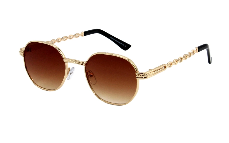 Exquisite Metal Chain Temples Gradient Fashionable Wholesale Adult UV400 Protection Sunglasses