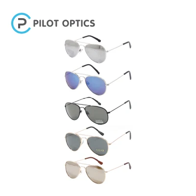 Металлические винтажные детские солнцезащитные очки Pilot Optics с логотипом UV400 Cool Boy